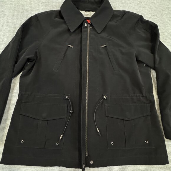 ESPRIT Womens Size XL Black Zip Front Utility Jacket Drawstring Waist Pockets - Picture 14 of 15